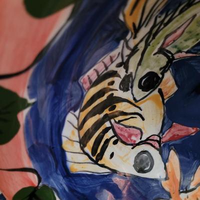 Hand Painted, Signed Ceramic Bowls, Platter and Jars (K-CE)