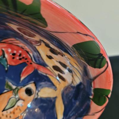 Hand Painted, Signed Ceramic Bowls, Platter and Jars (K-CE)