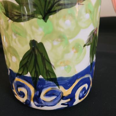 Hand Painted, Signed Ceramic Bowls, Platter and Jars (K-CE)