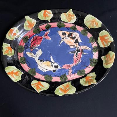 Hand Painted, Signed Ceramic Bowls, Platter and Jars (K-CE)