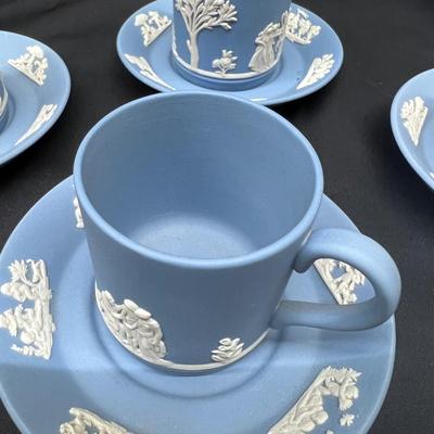 Vintage Blue White Wedgewood Cup Saucer Lot