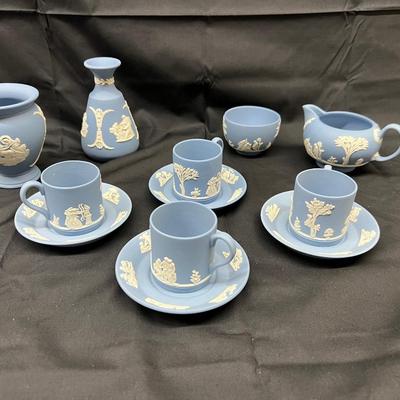 Vintage Blue White Wedgewood Cup Saucer Lot