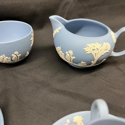 Vintage Blue White Wedgewood Cup Saucer Lot