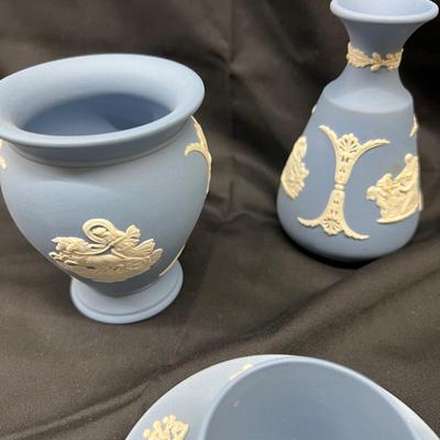 Vintage Blue White Wedgewood Cup Saucer Lot
