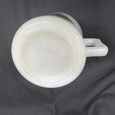 Vintage Hopalong Cassidy Milk Glass Mug Cup 1950's Western Green Good Condition