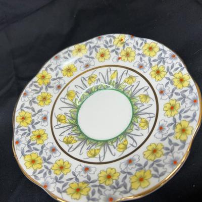 Rosina Bone China Made in Enland Numbered Lovely Floral Yellow Gold Trimmed