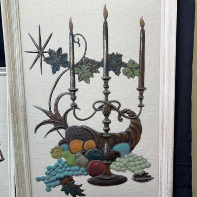 Mid-Century Embossed Art 1962 Ideal Originals by Fred Kaye The Balance -The Candelabrum