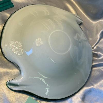 Murano Gold & Green Swirl Bowl