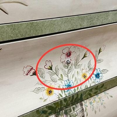 Wooden Floral Decor Mirrored Dresser ~ *Read Details