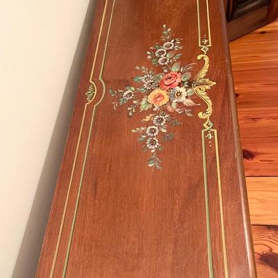 Solid Wood Floral Painted Console/Cabinet