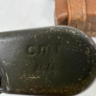 WW 2 German Ammo Belt Holder German Gun Cleaning Box Insignia Swastika and Ammo Container Cylinder