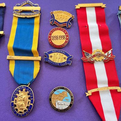 Large Lot Gold Filled Badges Medals