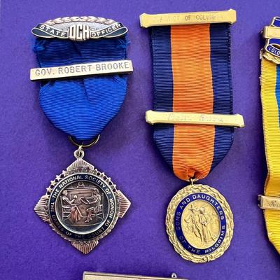 Large Lot Gold Filled Badges Medals