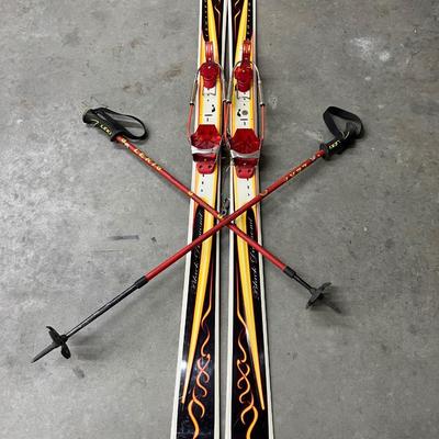 Vintage Crossbow Snow Ski's and Leki Poles Czechoslovakia Made