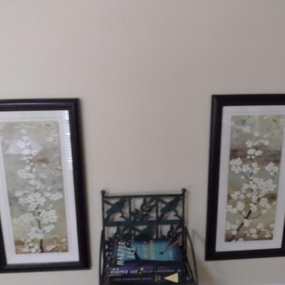 Pair of Framed Art Prints Branch and Blossom Wall Decor