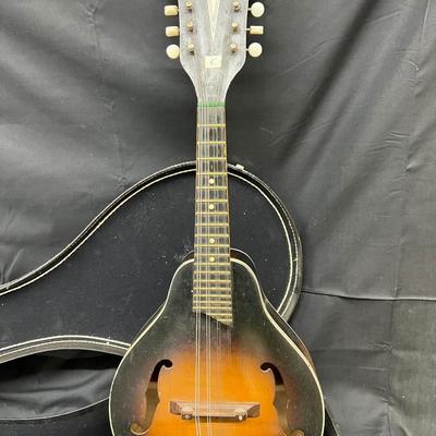 Vintage Kay Mandolin F Hole Case Strap Sunburst