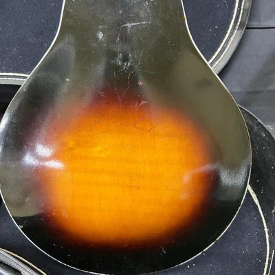 Vintage Kay Mandolin F Hole Case Strap Sunburst