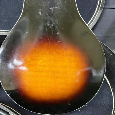 Vintage Kay Mandolin F Hole Case Strap Sunburst