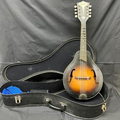 Vintage Kay Mandolin F Hole Case Strap Sunburst