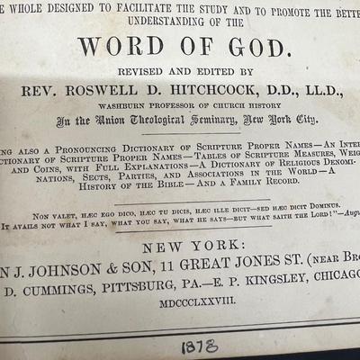 Antique Family Bible and Bookmark