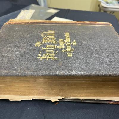 Antique Family Bible and Bookmark