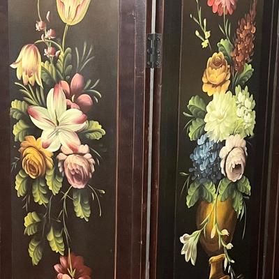 Solid Wood Hand Painted ~ 4-Panel Room Divider