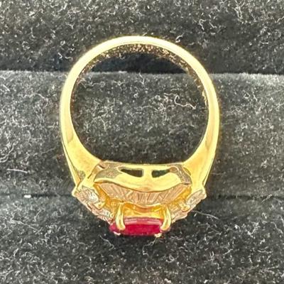 18 Karat Yellow Gold, Ruby and Diamond Ring