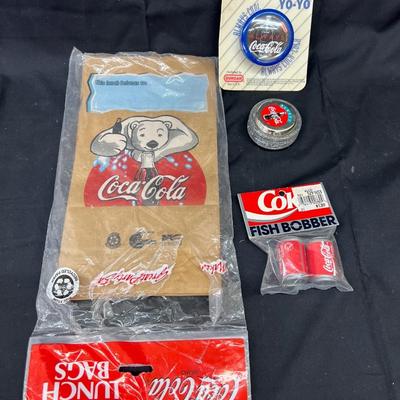 Coca Cola Coke Yo Yo's Fish Bobber Lunch Bags Lot