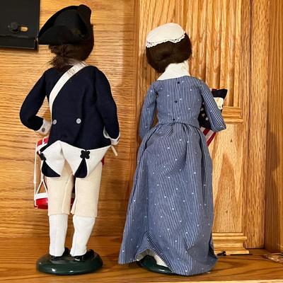 Pair of Byers Choice Carolers -Colonial Williamsburg Drummer & Betsy Ross