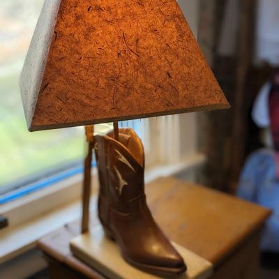 Vintage Ceramic Western Cowboy Boot Lamp