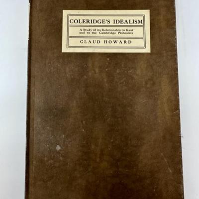 Coleridge's Idealism by Claud Howard - Signed