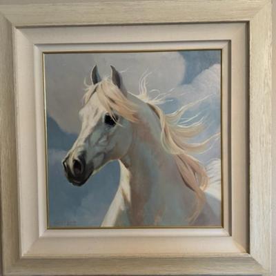 Carolyne Hawley Oil Painting - White Horse
