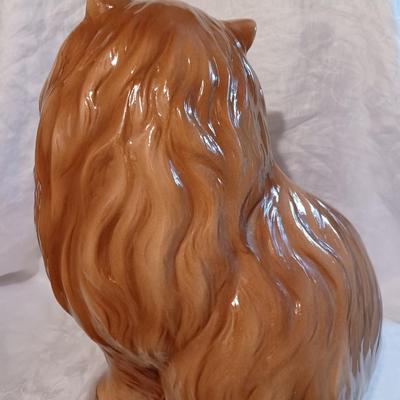 60s Ceramic Ginger Cat figurine Gloss finish