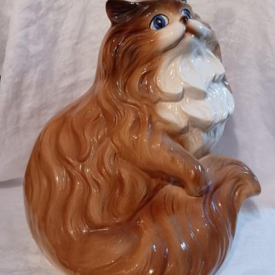60s Ceramic Ginger Cat figurine Gloss finish