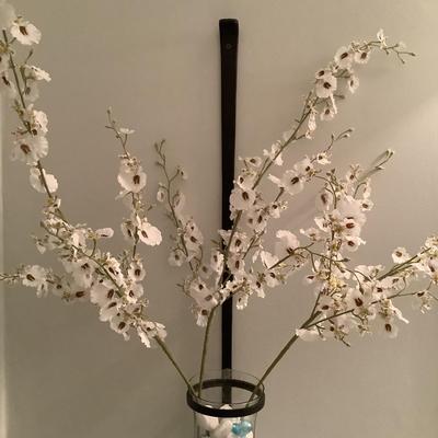 239 Floral Wall Vase with Metal Accents