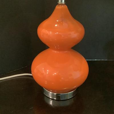 247 Pair of Two Orange Gourd Lamps