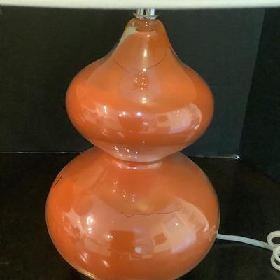 247 Pair of Two Orange Gourd Lamps