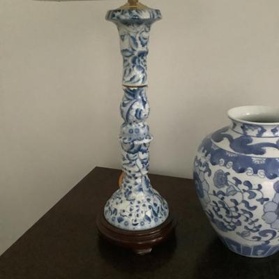 260 Blue and White Pottery Vase Lamp