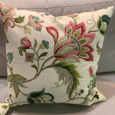 262 Pair of Floral Down Filled Embossed Pillows