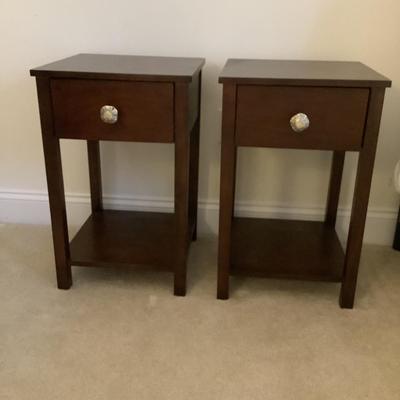 272 Pair of End Tables with Single Drawer and CloisonnÃ© Style Pulls