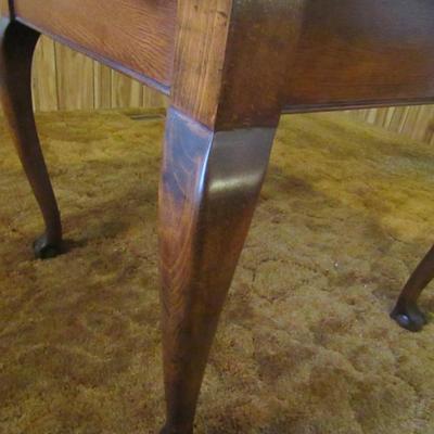 Antique Solid Wood Dining Table with Two Pull-Out Leaves