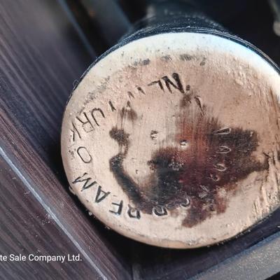 Beameister Noselbluemhen crock bottle with Old Fitzgerald Prime Wildlife glass bottle
