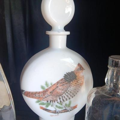 Three vintage decanters Old Charter - Quail -