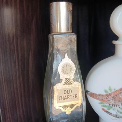 Three vintage decanters Old Charter - Quail -