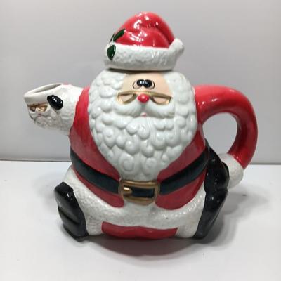 Vintage World Bazars Inc. Santa tea pot