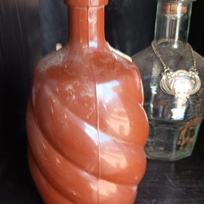 Vintage stoneware decanter with glass Tava decanter