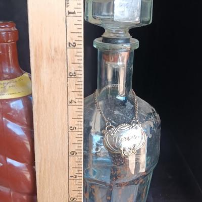 Vintage stoneware decanter with glass Tava decanter