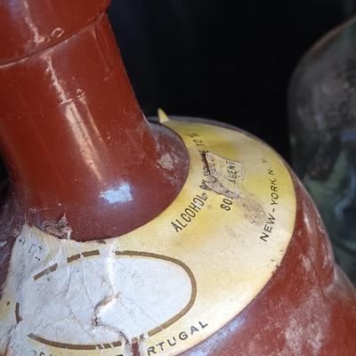 Vintage stoneware decanter with glass Tava decanter