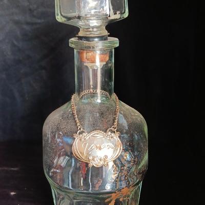 Vintage stoneware decanter with glass Tava decanter