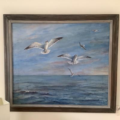 277 Original Acrylic Seagulls in Flight by J. Angel